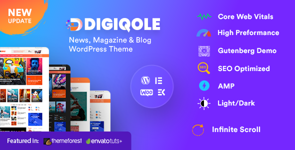 Подробнее о статье Digiqole — премиальная тема WordPress для новостных порталов и журналов | Темы WordPress