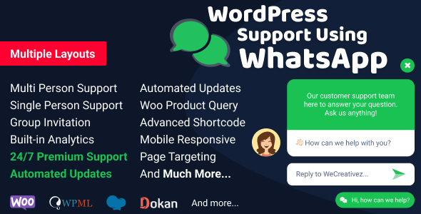 Вы сейчас просматриваете WordPress Support Using WhatsApp — удобный способ общения с клиентами через WhatsApp | Плагины WordPress